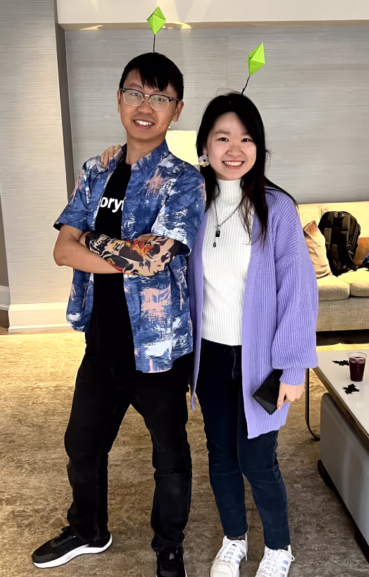 Two of the ParagraphAI teammates dressed up for halloween