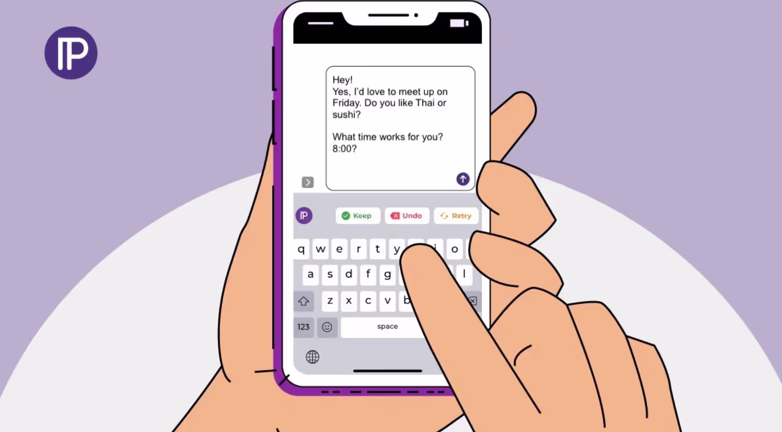 Someone typing on their phone using ParagraphAI