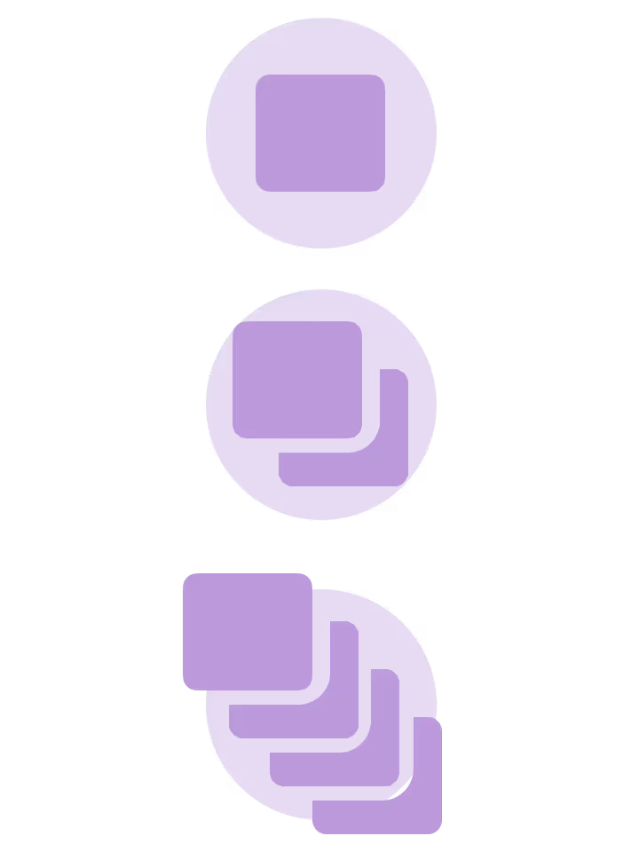 An abstract image showing ParagraphAI Long Form output lengths from a page, to many pages, to chapters and even books.